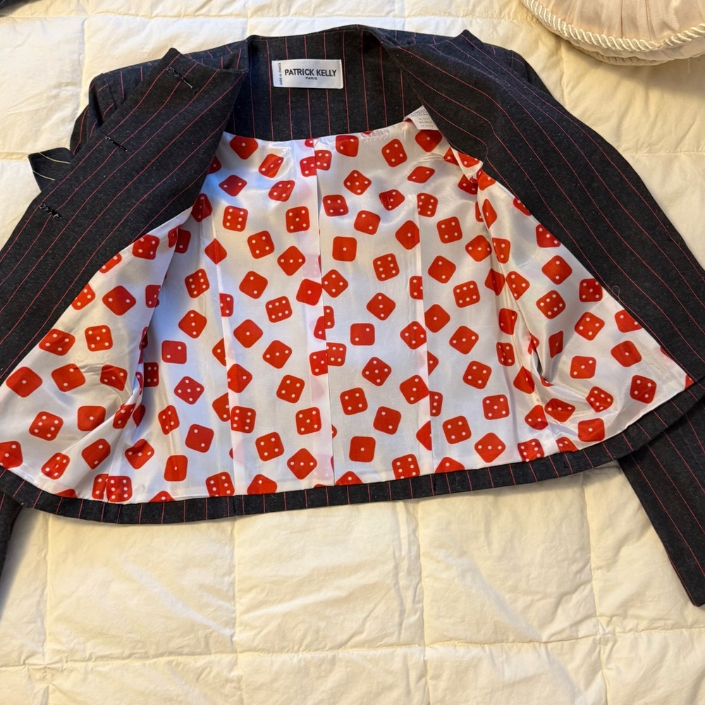 Patrick Kelly Striped Blazer with Dice Details - Picture 3 of 4